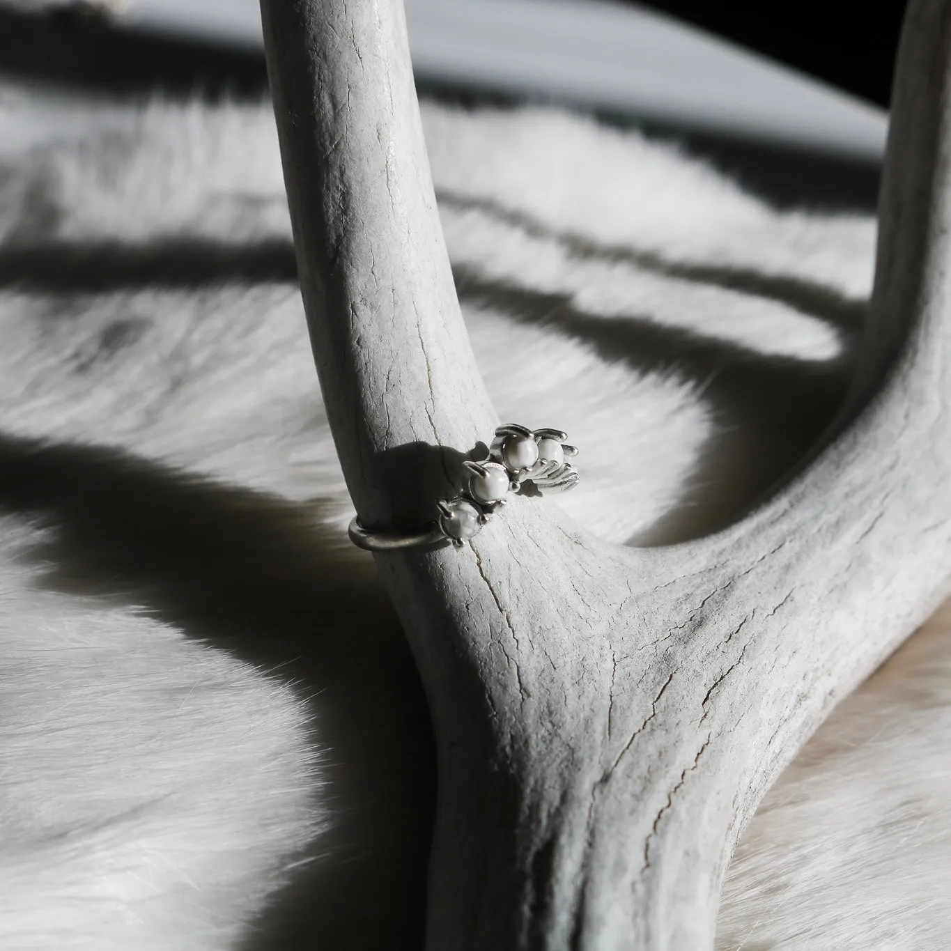 'Arabella' Curved ‘White Buffalo’ Ring // Made to Order