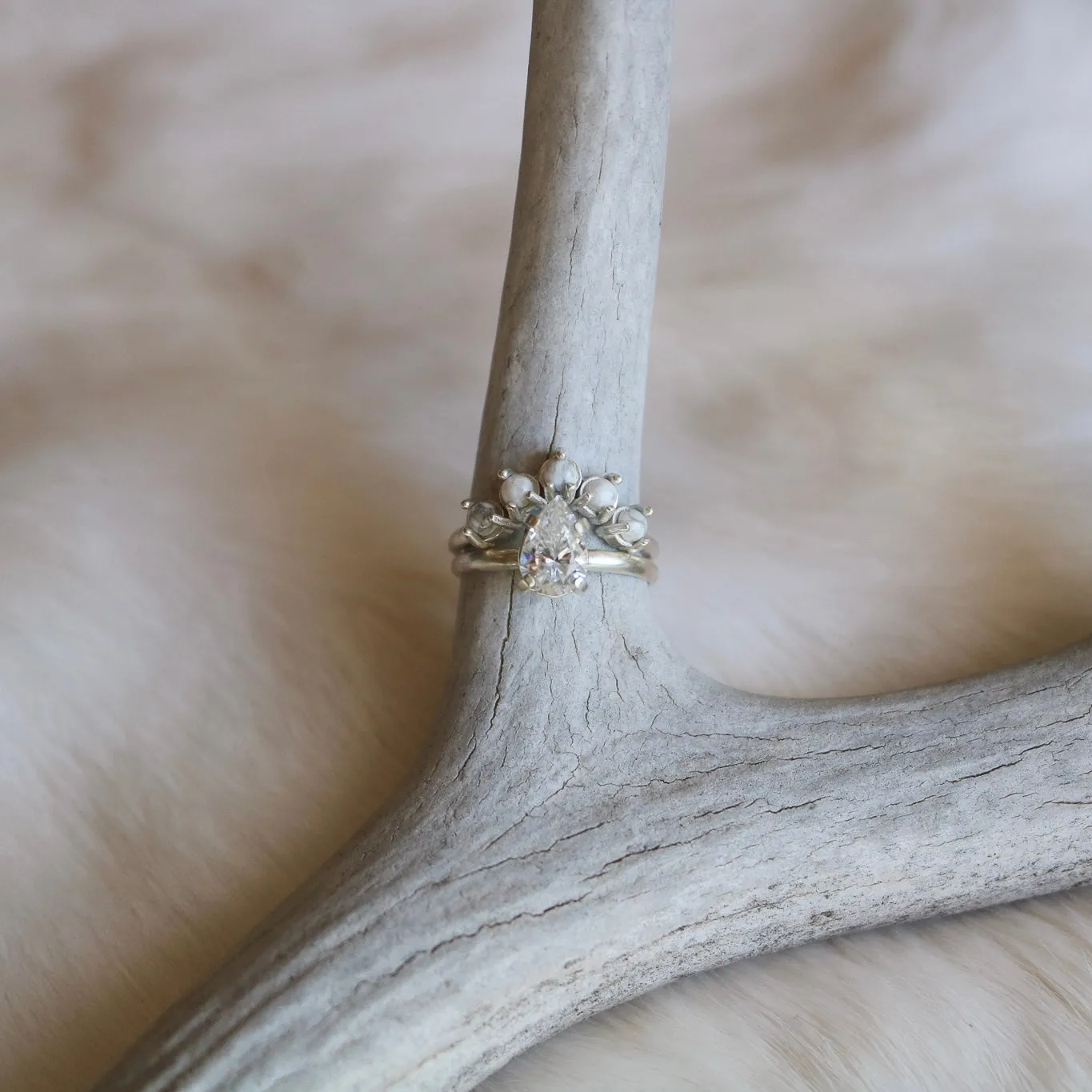 'Arabella' Curved ‘White Buffalo’ Ring // Made to Order