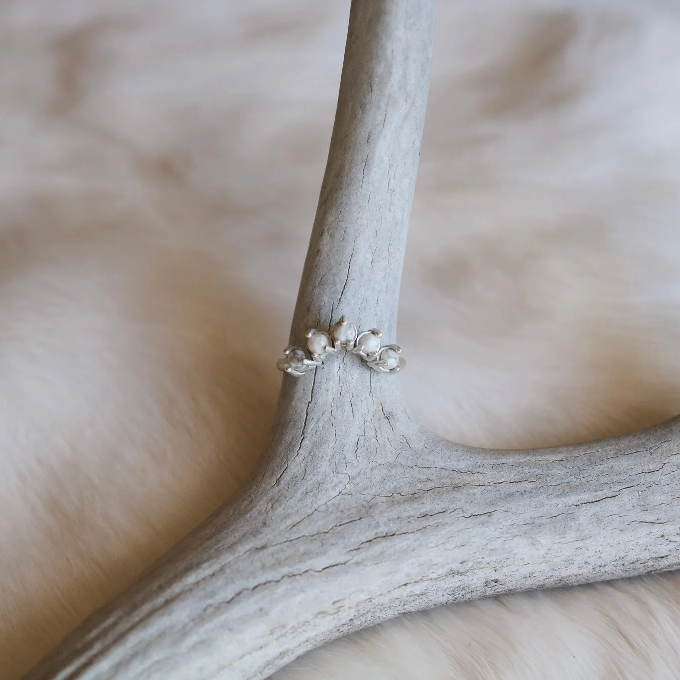 'Arabella' Curved ‘White Buffalo’ Ring // Made to Order