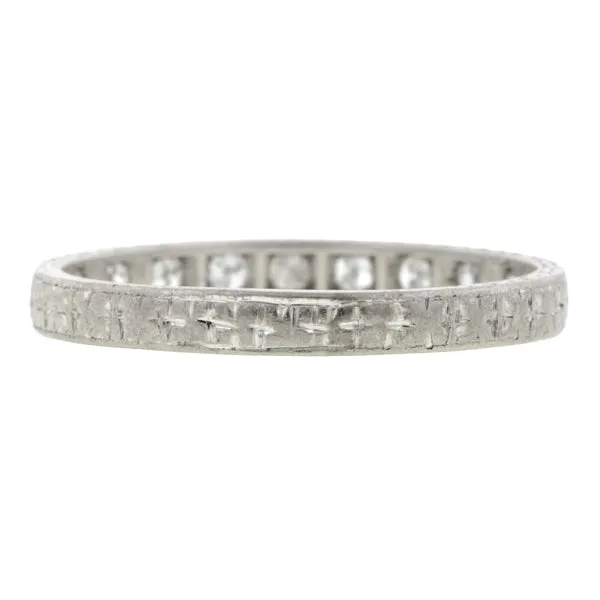 Art Deco Diamond Patterned Wedding Band