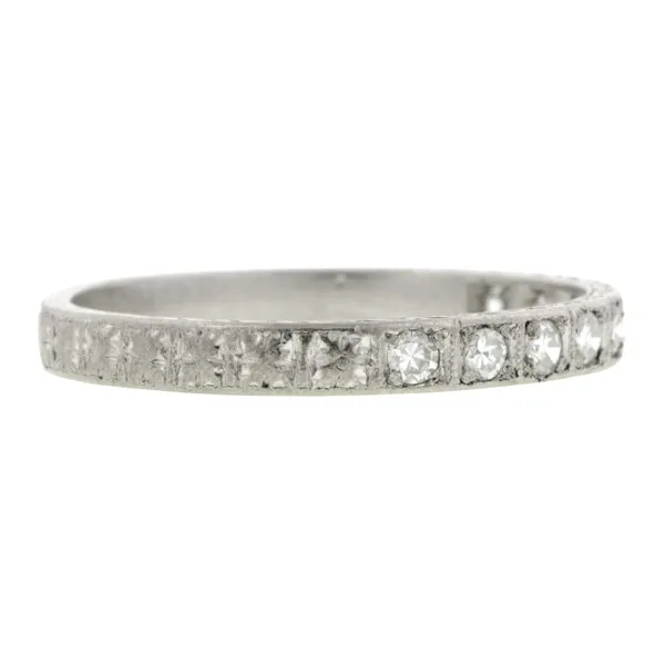 Art Deco Diamond Patterned Wedding Band