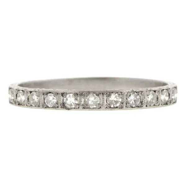 Art Deco Diamond Patterned Wedding Band