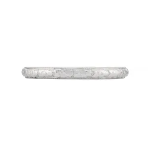 Art Deco Orange Blossom Engraved Wedding Band in Platinum