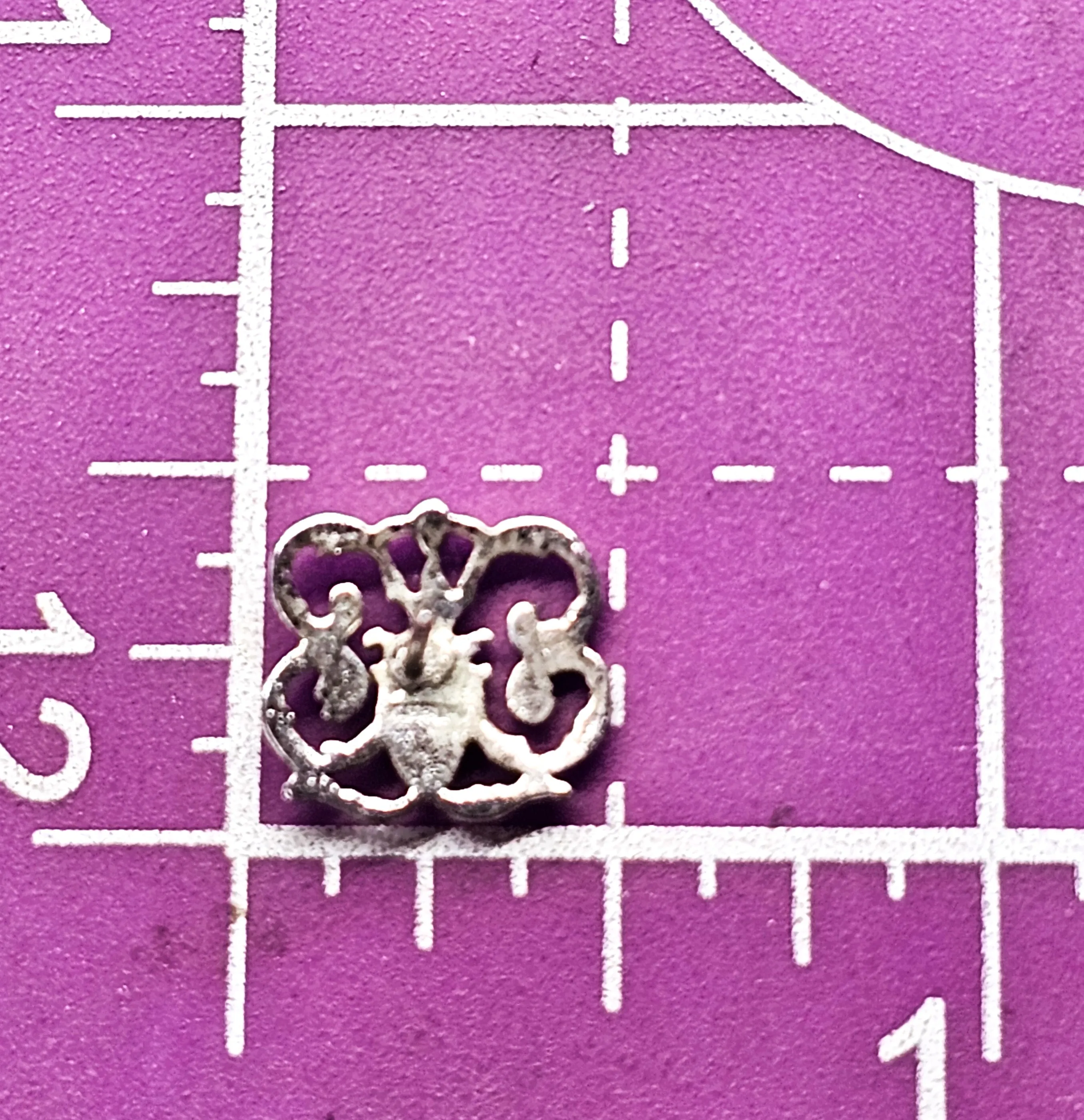 Art Nouveau open work filigree vintage sterling silver stud earrings