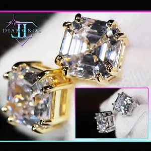 Asscher Diamond Ear Studs | Diamond Earrings | Womens Earrings | Diamond Ear Studs | Womens Stud Earrings | Mens Diamond Ear Studs | Earring
