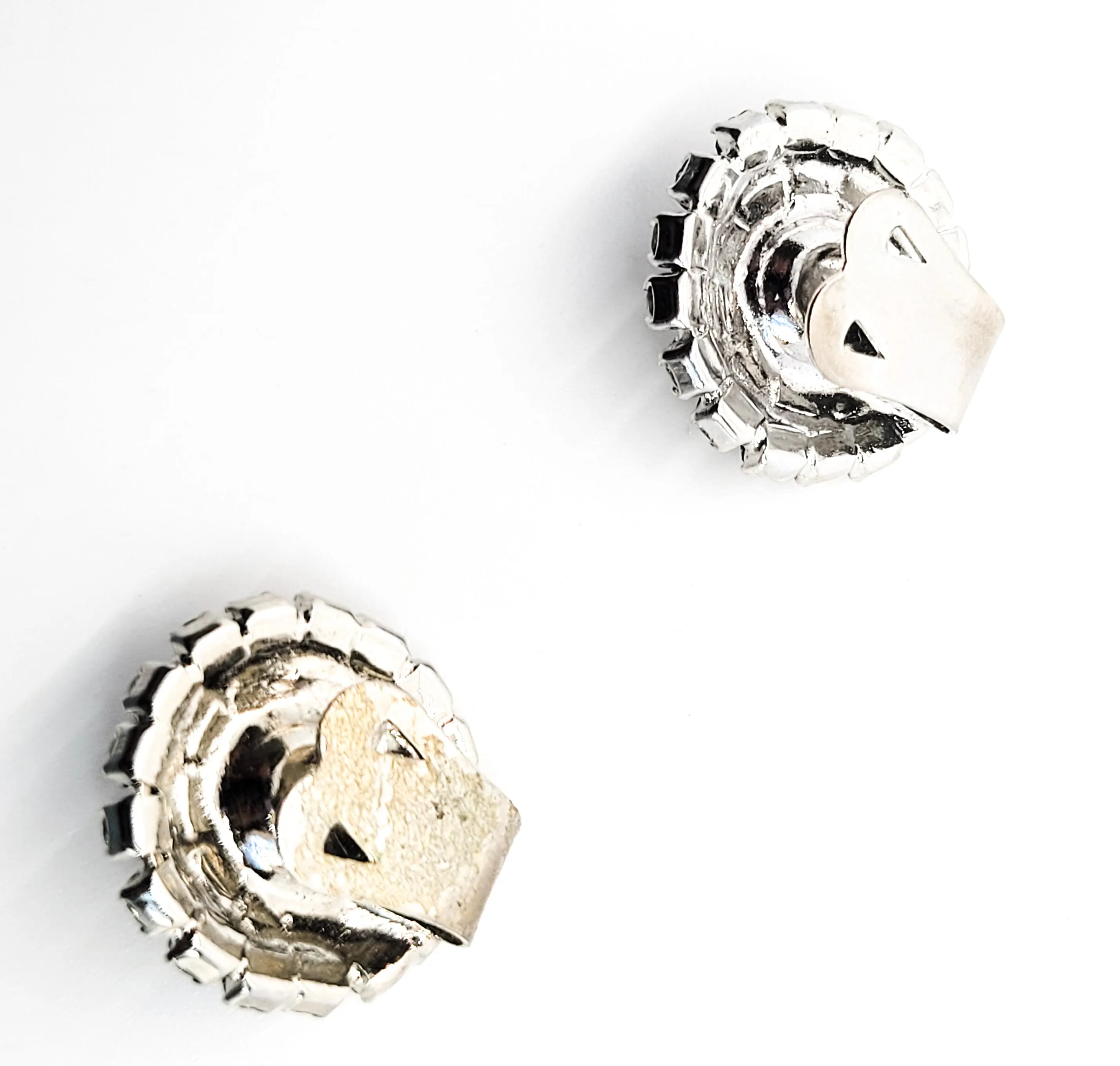 Atomic Mid century clear rhinestone vintage shoe clips
