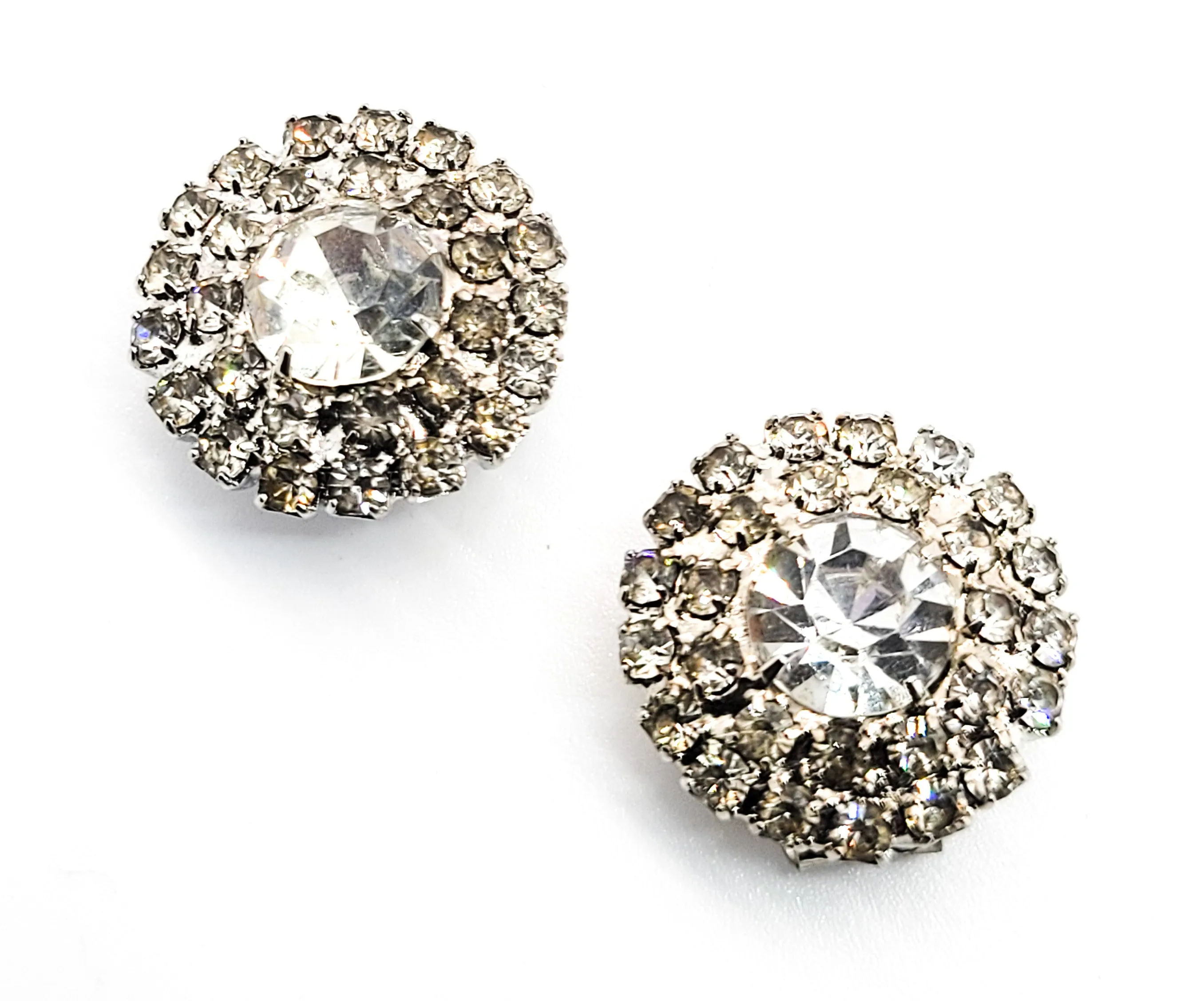 Atomic Mid century clear rhinestone vintage shoe clips