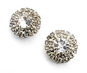 Atomic Mid century clear rhinestone vintage shoe clips