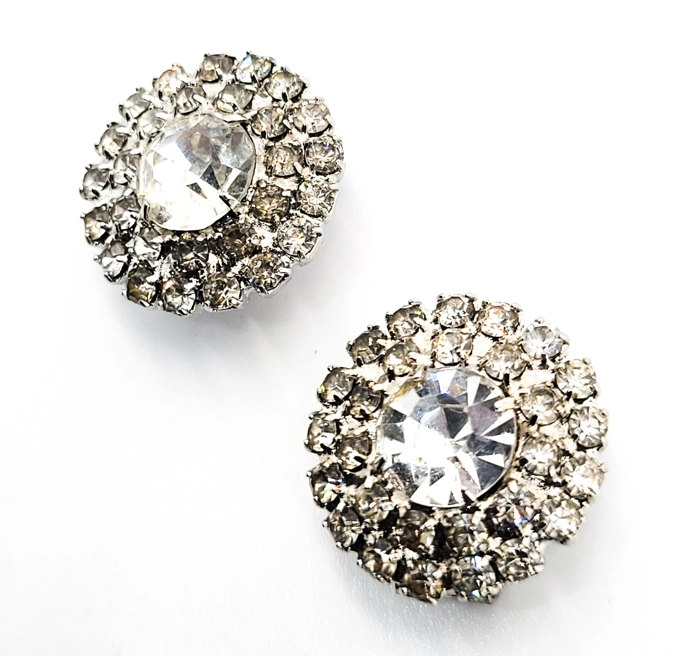 Atomic Mid century clear rhinestone vintage shoe clips
