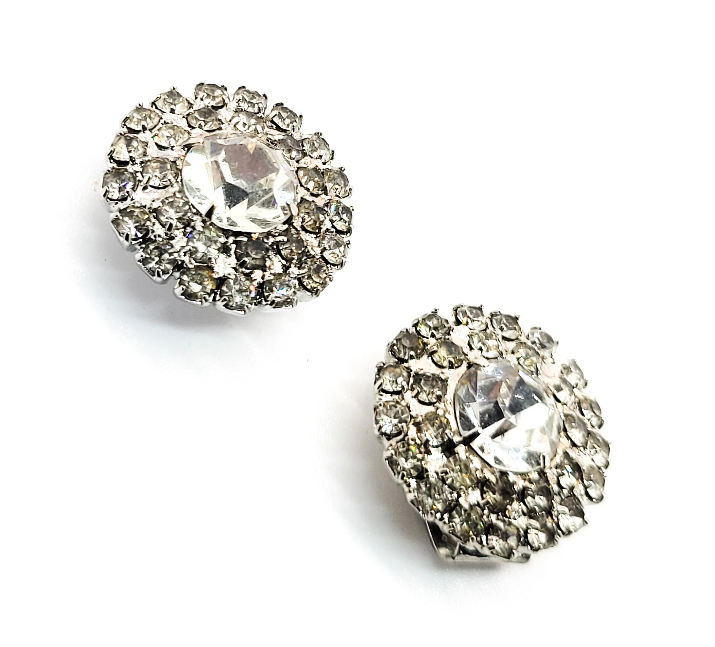 Atomic Mid century clear rhinestone vintage shoe clips