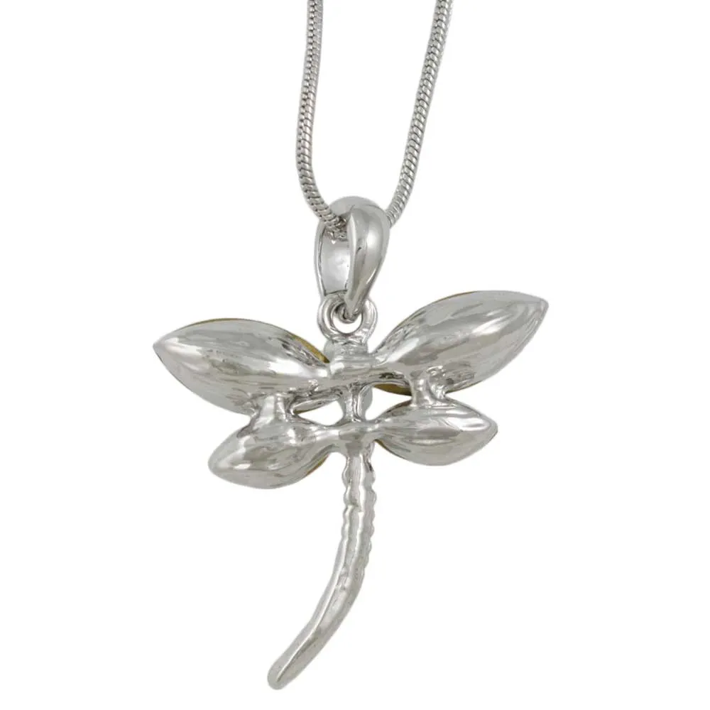 Aurora Borealis Crystal Dragonfly Pendant with Chain - PT678