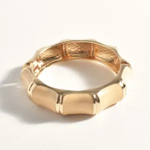 Bamboo Look Cuff Bracelet (Camel/Gold)