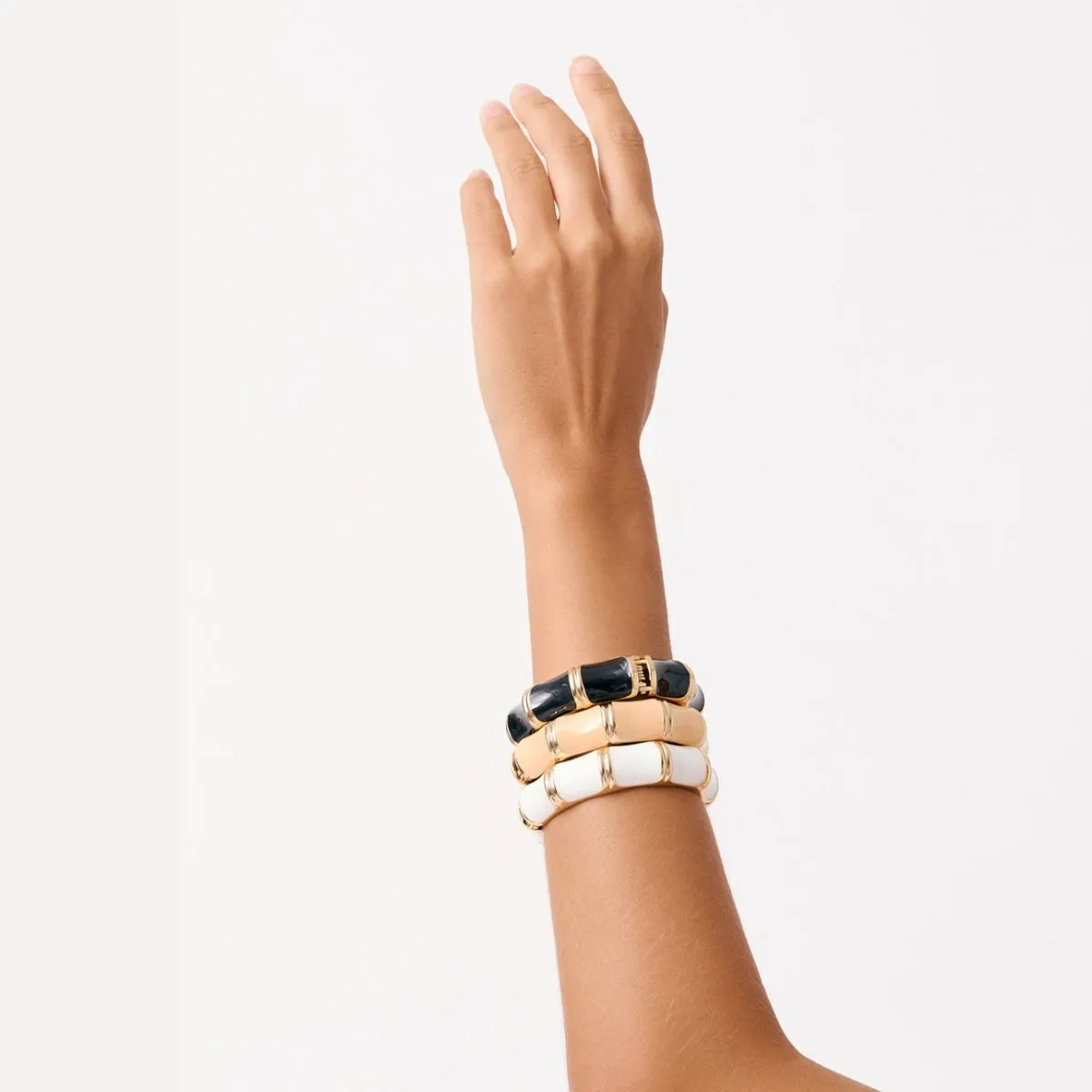 Bamboo Look Cuff Bracelet (Camel/Gold)