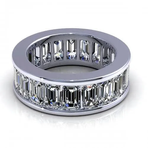Bargain 7.00 CT Emerald Cut Diamond Eternity Ring in Platinum - Eternity Ring
