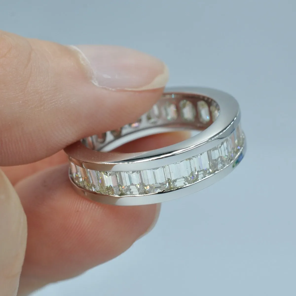 Bargain 7.00 CT Emerald Cut Diamond Eternity Ring in Platinum - Eternity Ring