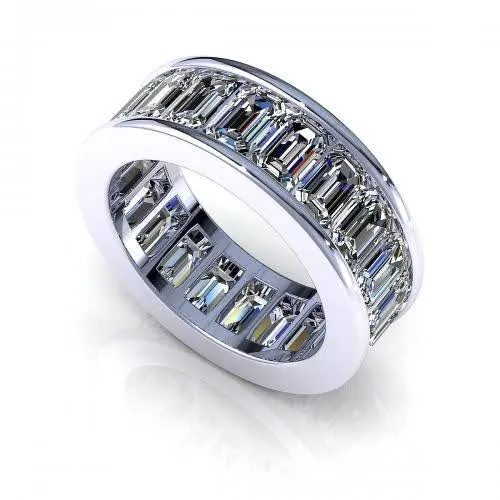 Bargain 7.00 CT Emerald Cut Diamond Eternity Ring in Platinum - Eternity Ring
