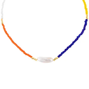 Baroque Pearl Colored Bead Necklace