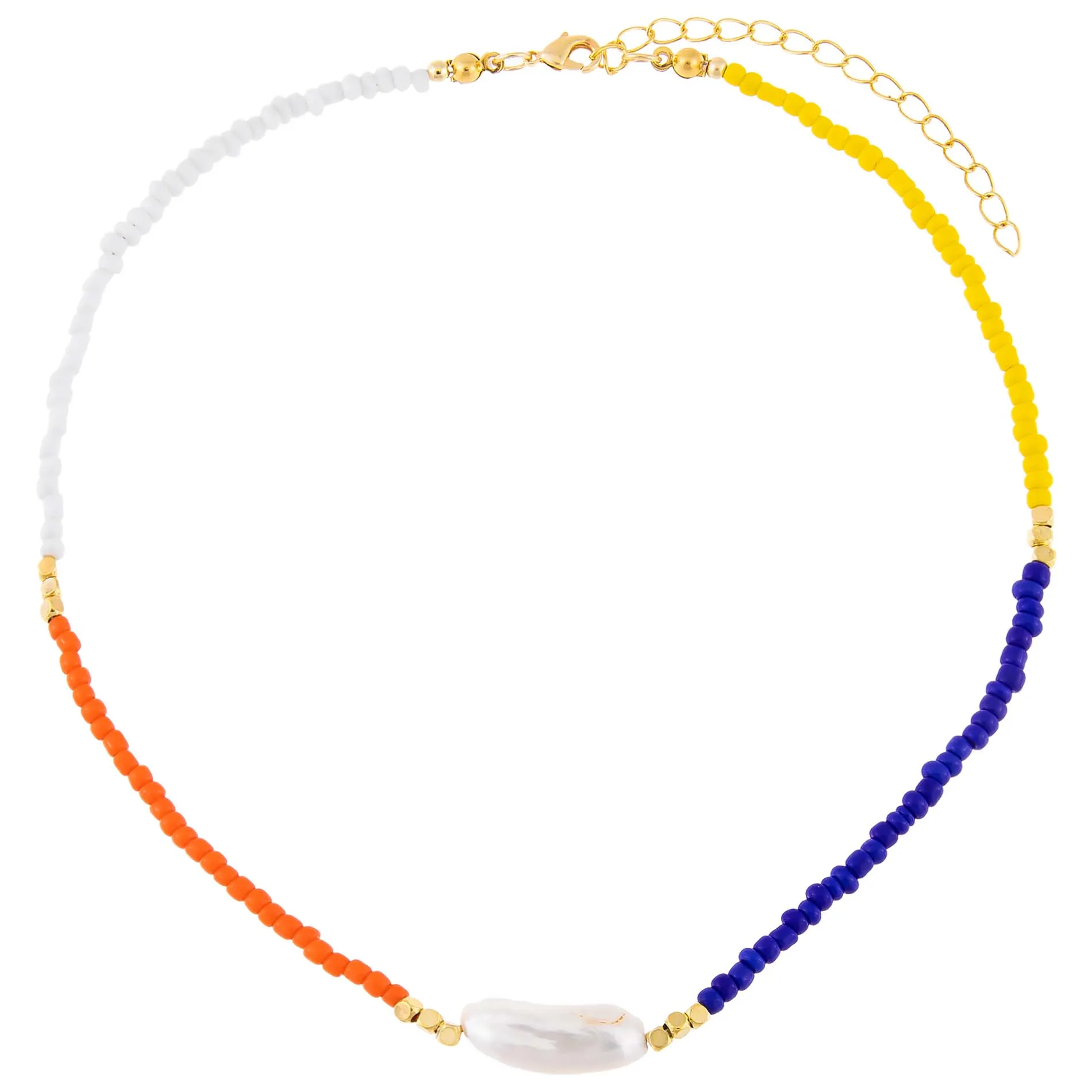 Baroque Pearl Colored Bead Necklace