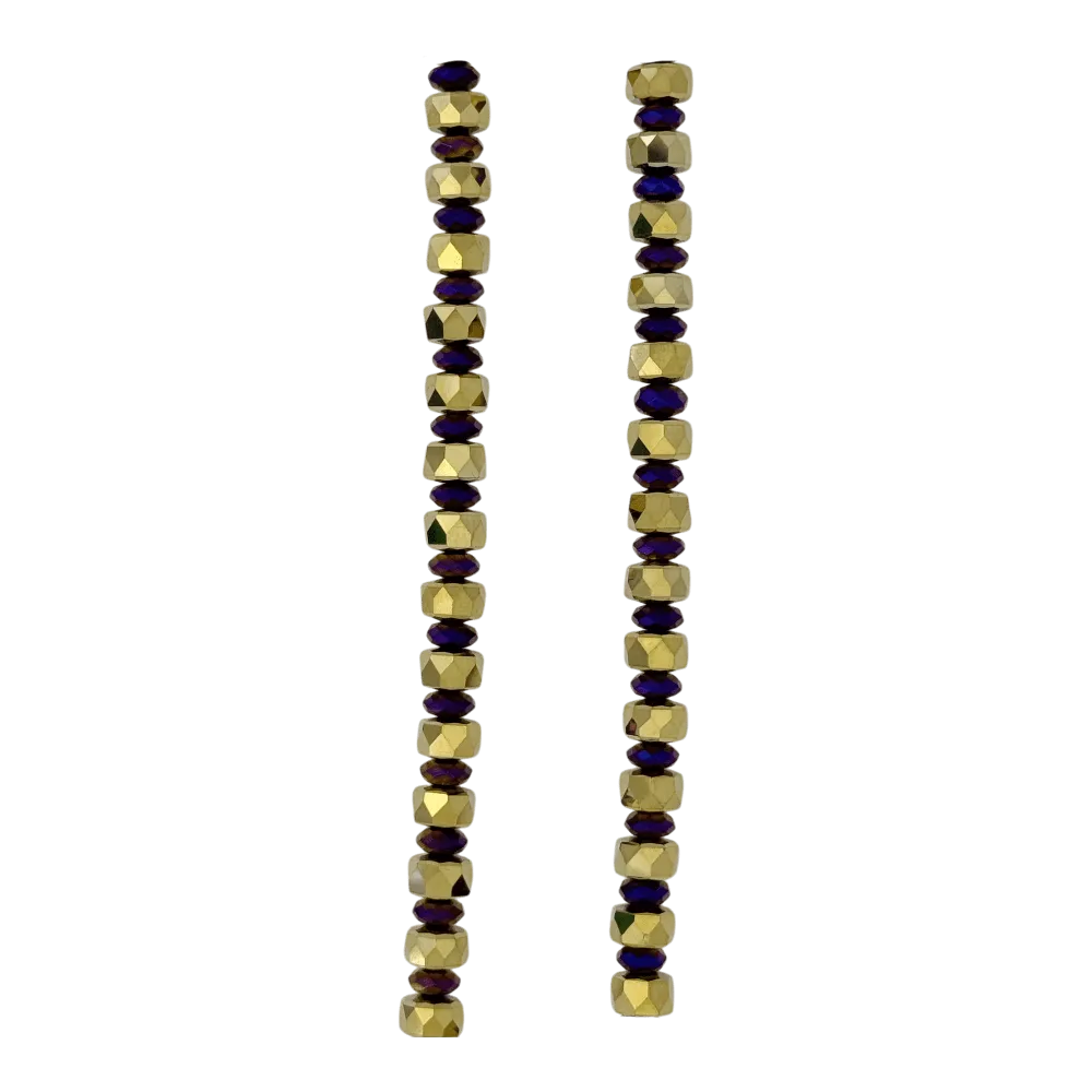 b.b. Simon Heart Crystal Necklace –Purple/Amethyst-Gold