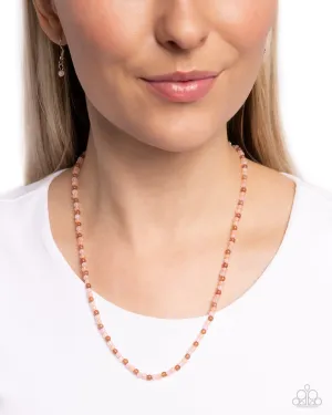 Beaded Belonging - Pink - and Brown Bead Paparazzi Short Necklace