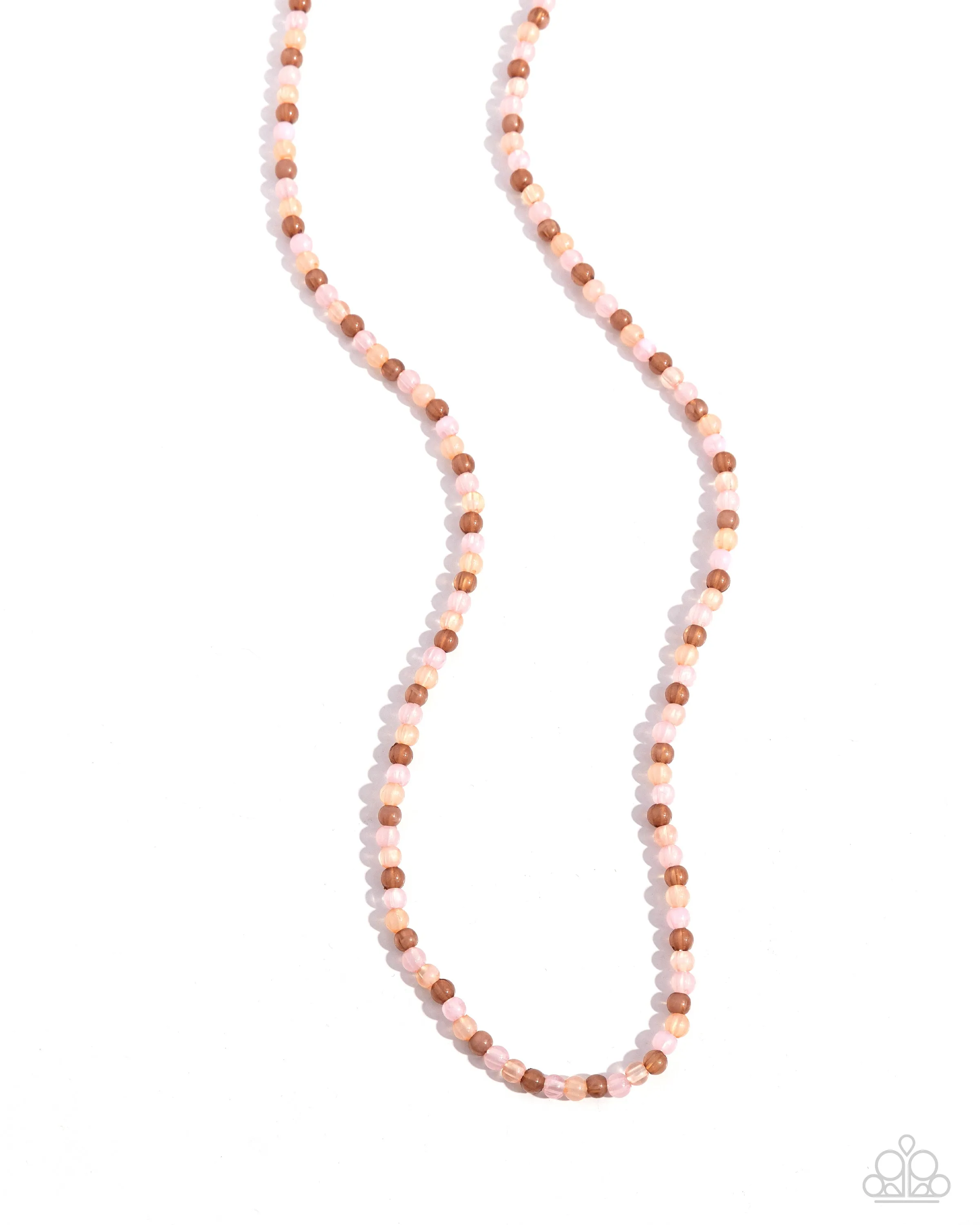 Beaded Belonging - Pink - and Brown Bead Paparazzi Short Necklace