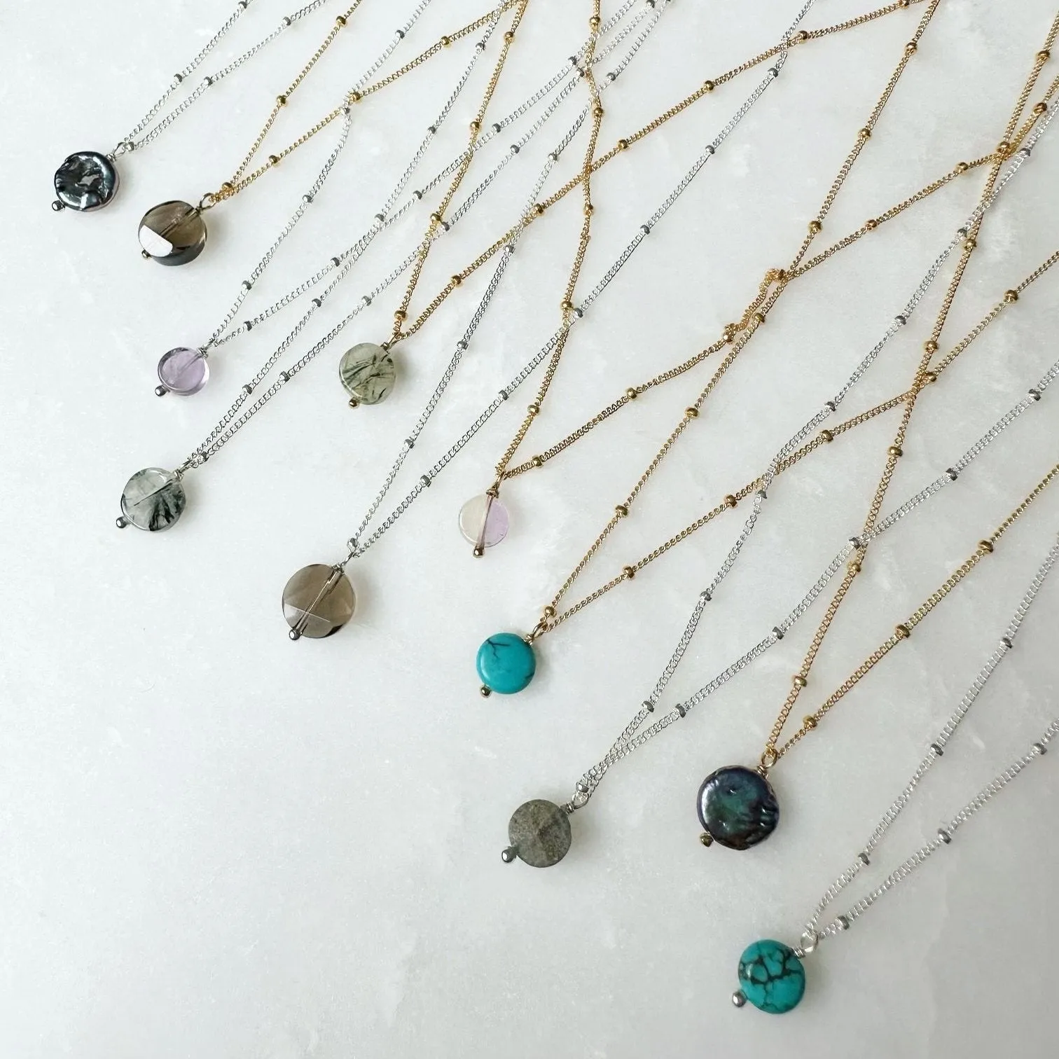 beaded chain charm necklaces