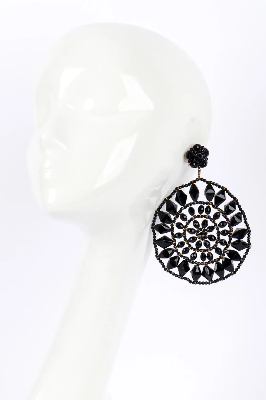 Beaded Circle Drop Earrings