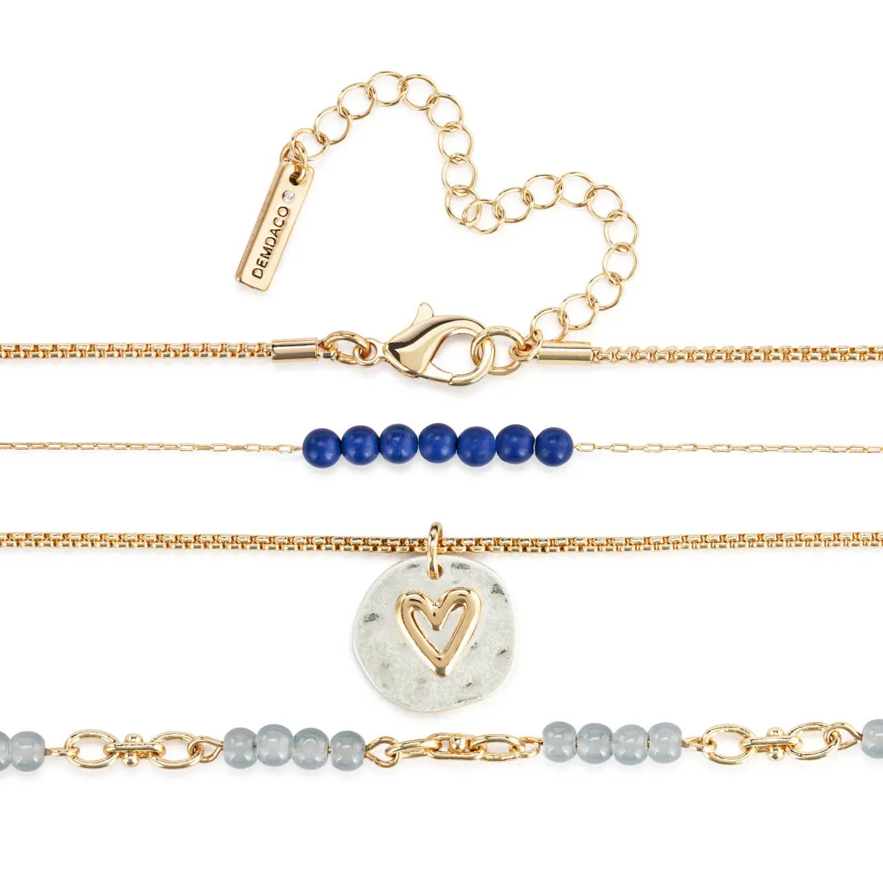 Beaded Love Necklace - Indigo
