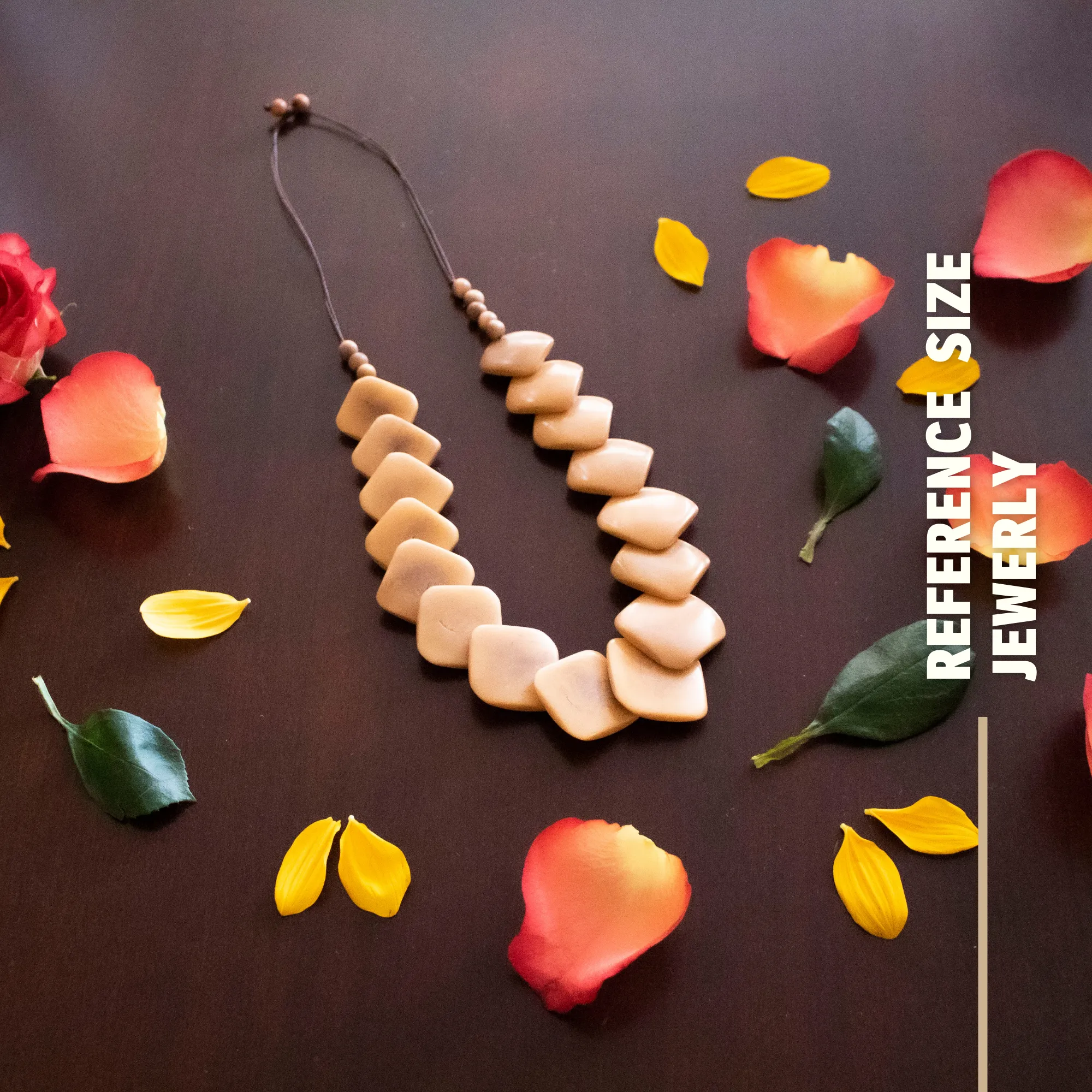 Beige Rhombus Tagua Necklace
