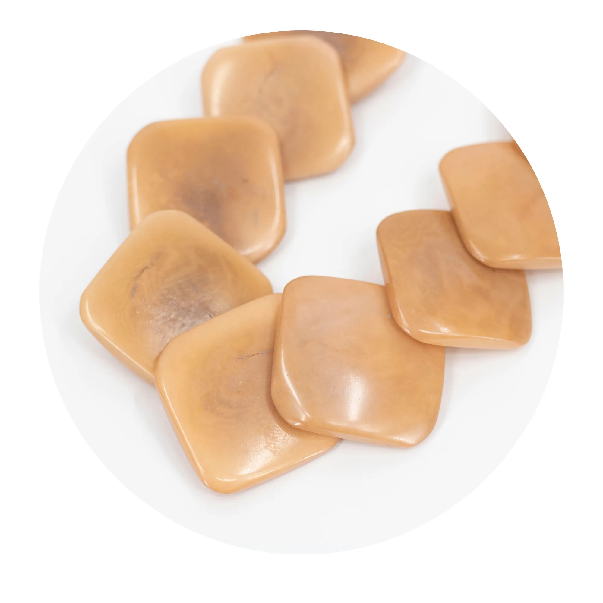 Beige Rhombus Tagua Necklace