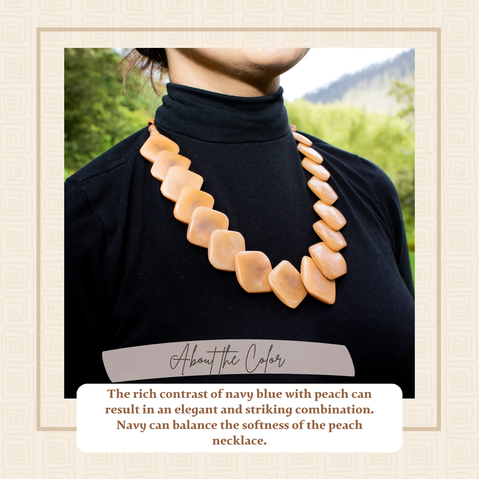 Beige Rhombus Tagua Necklace