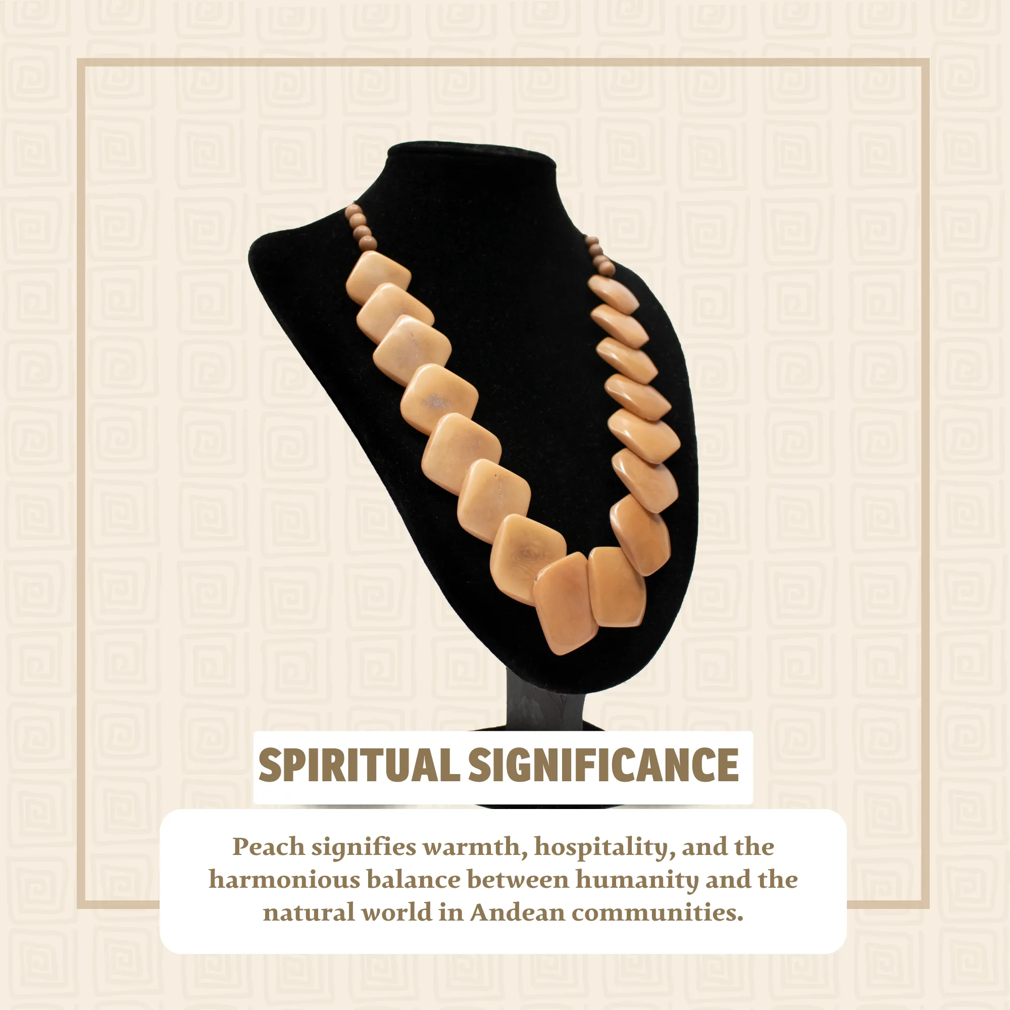 Beige Rhombus Tagua Necklace