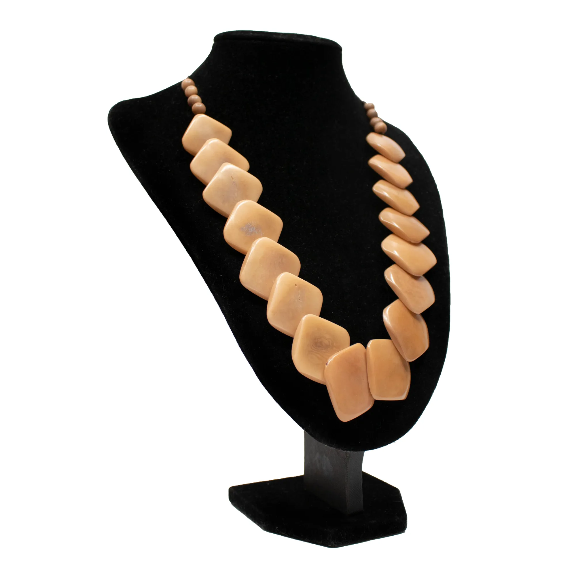 Beige Rhombus Tagua Necklace