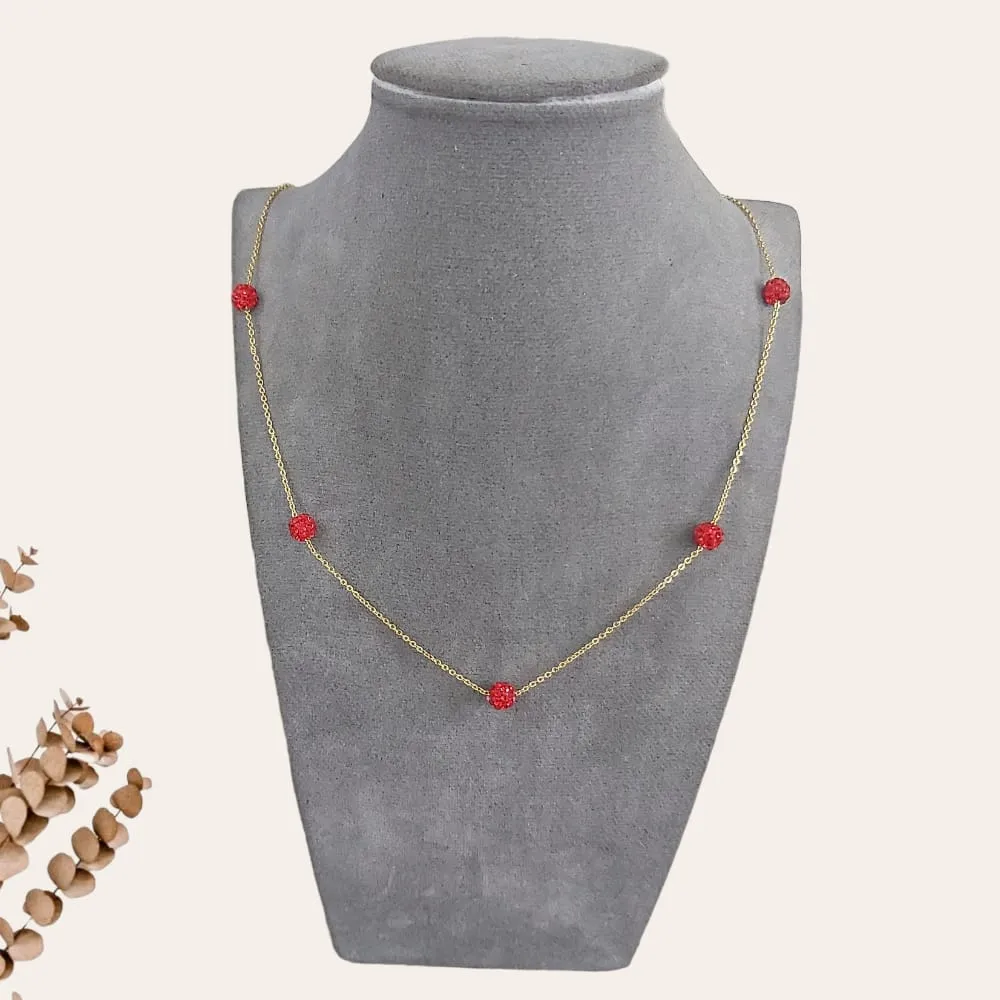 Berry Beaded Chain Necklace S-0