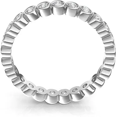 Bezel Set Round Brilliant Cut Diamond Eternity Ring .50ct tw