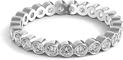 Bezel Set Round Brilliant Cut Diamond Eternity Ring .50ct tw