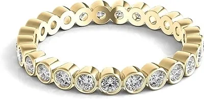 Bezel Set Round Brilliant Cut Diamond Eternity Ring .50ct tw