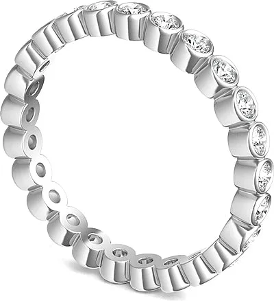 Bezel Set Round Brilliant Cut Diamond Eternity Ring .50ct tw