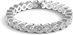 Bezel Set Round Brilliant Cut Diamond Eternity Ring .50ct tw
