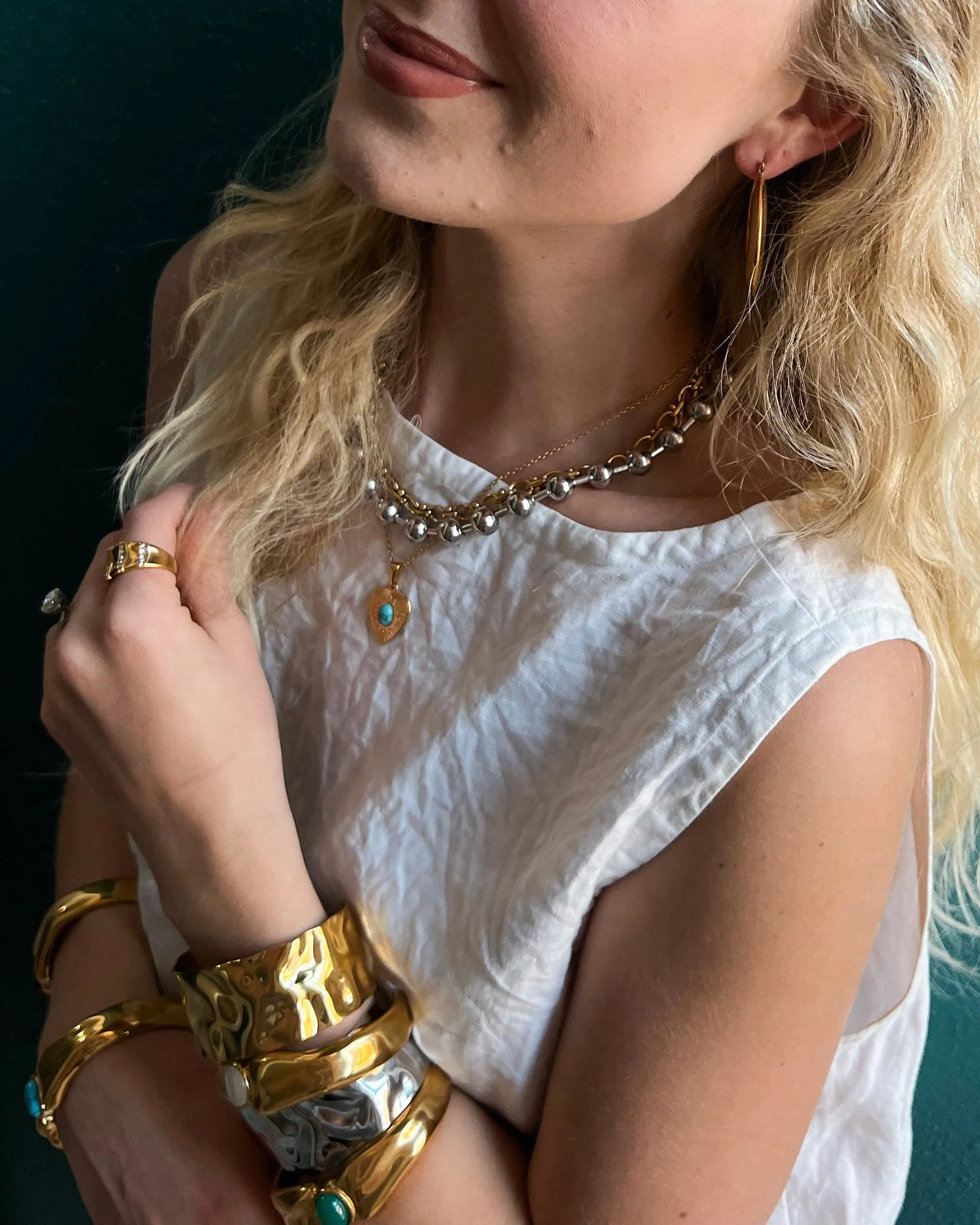 Billie Wave Gold Silver Cuff Bracelet || Choose Color
