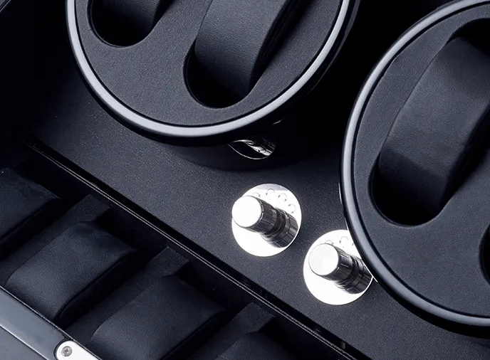 Black Lacquered Watches Winder Box (4 watches)