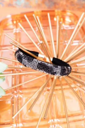 Black Leopard Crystal Cuff Bangle