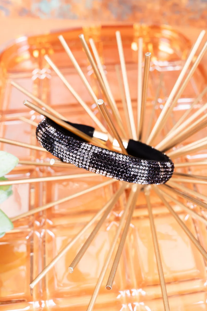 Black Leopard Crystal Cuff Bangle