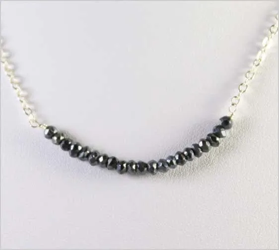 Black Spinel and Sterling Silver Necklace