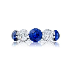 Blue Sapphire & Diamond Band