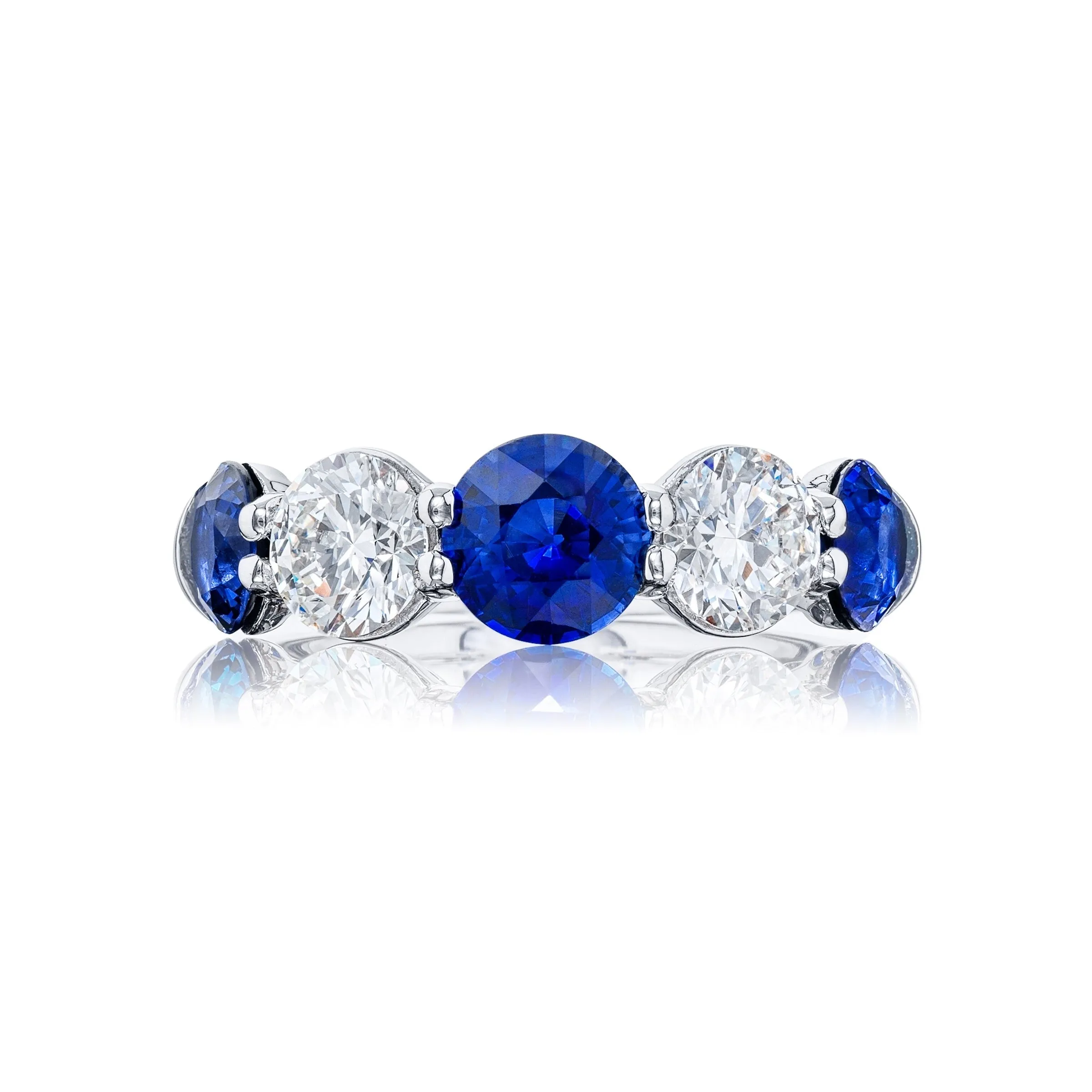 Blue Sapphire & Diamond Band