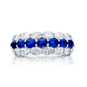 Blue Sapphire & Diamond Band