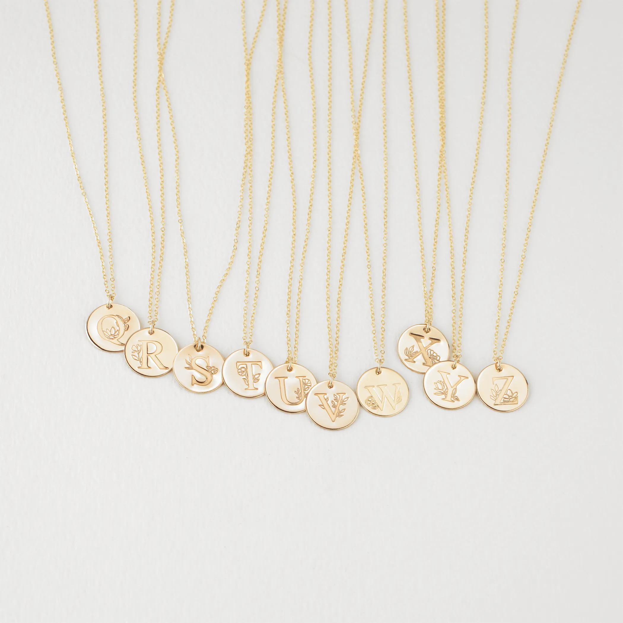 Botanical Alphabet Necklace