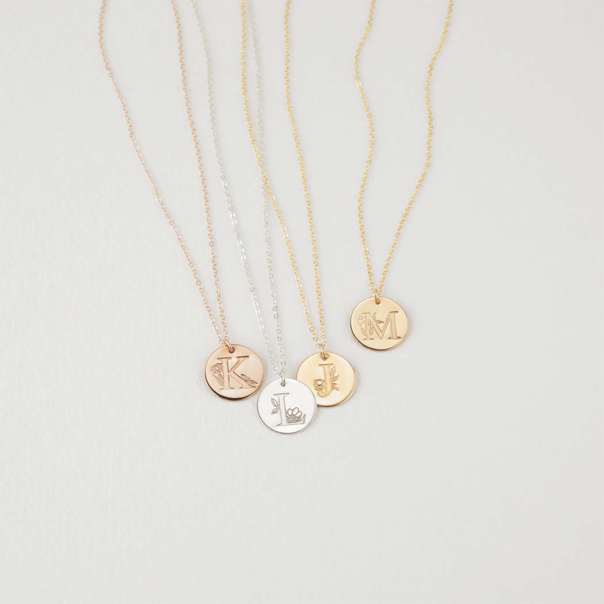 Botanical Alphabet Necklace