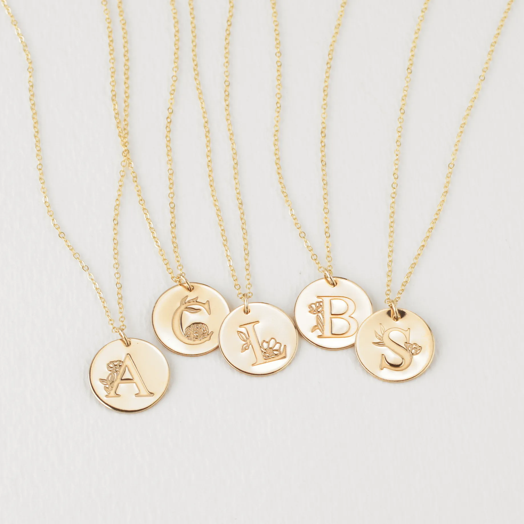 Botanical Alphabet Necklace
